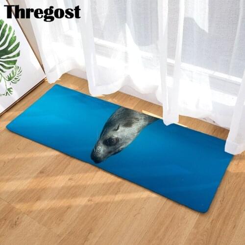 Flannel Animal Printed Floor Mat Microfiber Bathroom Mat Washable and Absorbent Soft Shower Carpet Non Slip Living Room Rugs