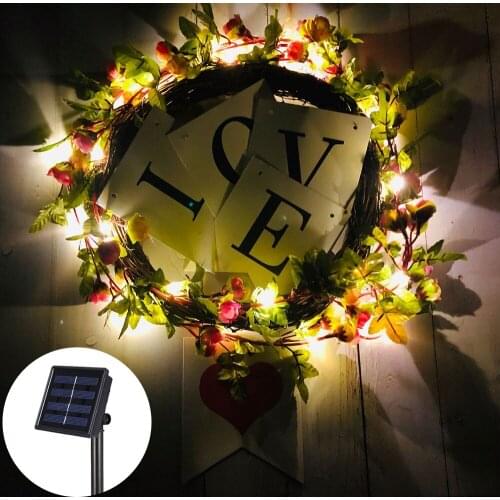 100/50/20leds Green Leaf Vine String Lights Solar/Battery Powered Ivy Flowers Garland Lamp for Wedding Christmas Garden Decor