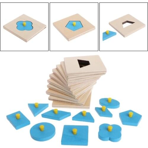 Montessori Shapes Sorting Puzzle Geometry Board Education Preschool Kids Toys