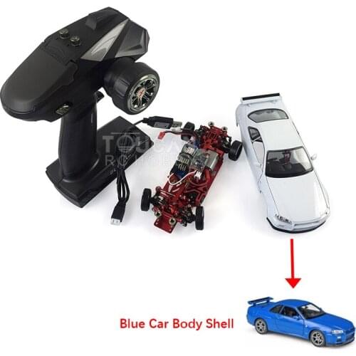 HGM TOYS Gifts 1/28 2.4G MINI Q9 4WD Drift Racing RC Car with Metal Chassis RTR Vehicle Model Nissan R34 TH19503-SMT5