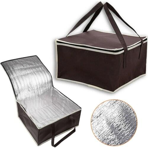 1x 14 Inch Food Pizza Delivery Insulated Bag Oxford Waterproof Insulation Folding Picnic Camping Portable Pack Food Thermal Bag