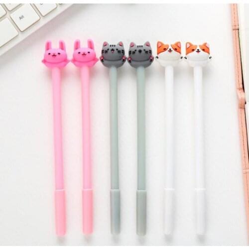 Jonvon Satone 30 Pcs Cartoon Pen Stationery Cute Cat Neutral Pen Student Black 0.5mm Learning Prizes Office Supplies For School