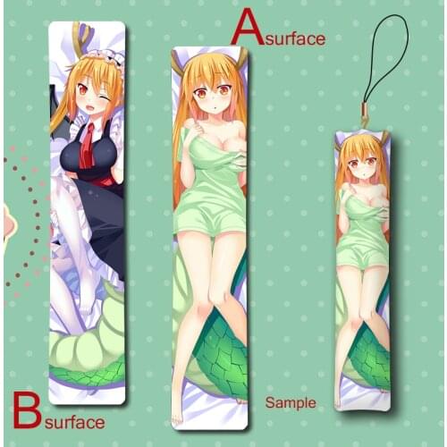 Miss Kobayashis Dragon Maid Tooru Cute Anime Mini Dakimakura Keychain Pillow Hanging Ornament Phone Strap Gift
