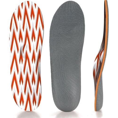 Red Striped Memory Foam EVA High Arch Support Insoles for Women Men and Kids, Comfortable Breathable Sports Shoe Inserts
