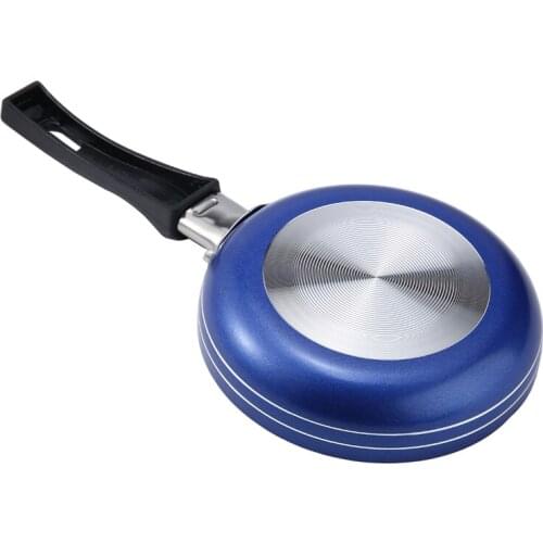 Round Mini Aluminum Frying Pan 12cm Non-stick Egg Frying Pan Cookware Easy-to-grip Handle Heat Insulation Kitchen Tool