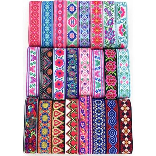 3.3cm 6.8meters/roll New Nations Style Jacquard Ribbon Embroidery Webbing Strap Ribbon for Bag Accessories Ribbon