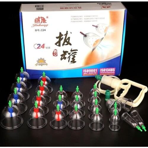 24PCS Thickened Massage Cupping Ship From RU Silicone Chinese Vacuum Massage Cupping Therapy Suction Cup Anti-Cellulite Set Kit