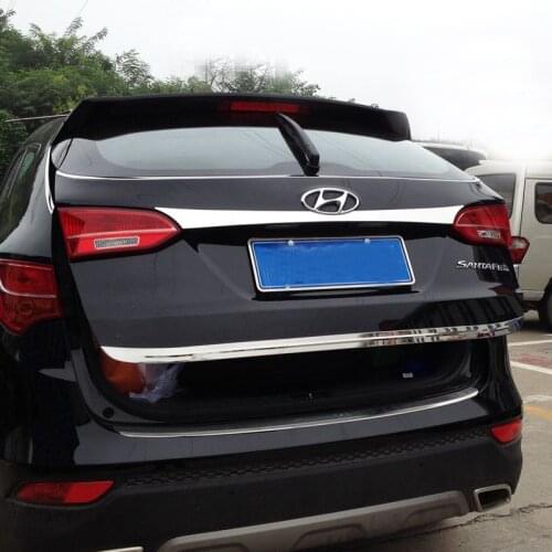 For Hyundai IX45 2013-2016 Tailgate Rear Door Bottom Cover Molding Trim Stainless Steel back door trim car Accessories