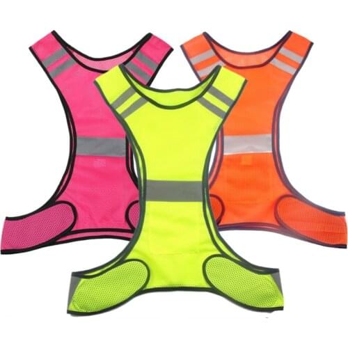 Upgrade Pocket Cycling Night Running Outdoor Sports Reflective Vest Night Running Cycling Reflective Vest Breathable Mesh