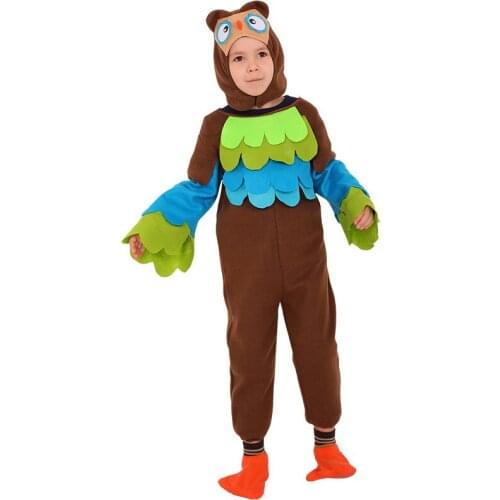 Boy Clothes Owl Cartoon Costume Halloween Owl Animal Jumpsuit And Hood Cosplay stage costumes