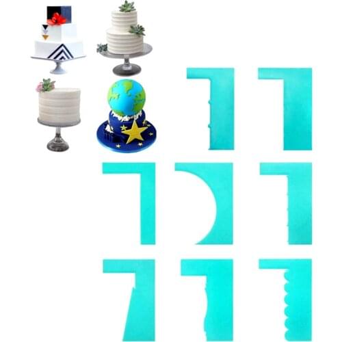 Plastic Contour Cake Scraper Fondant Cream Spatula Edge Smoother Kitchen Cake Pastry Mold Baking Decorating Tools