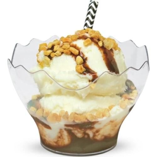 Promotion - Party Wedding Supplies, Disposable Plastic Tableware, 60ml Transparent Sawtooth Edged Dessert Cup/Bowl, 10/Pack