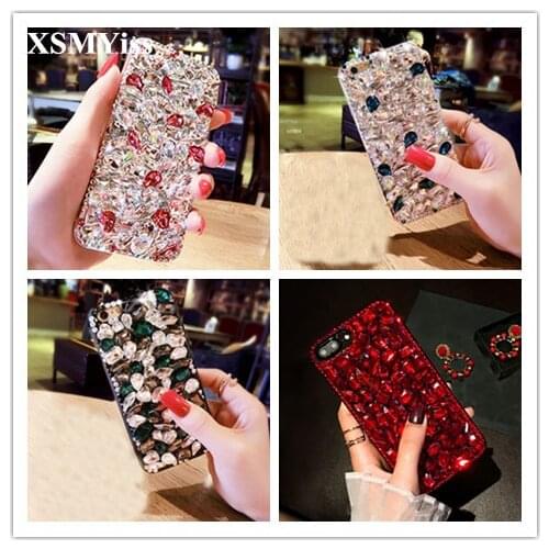 For Samsung S7 S8 S9 S10 PLUS S10E Note 10 Plus 8 9 Luxury Glitter Back Cover Bling Crystal Diamond Rhinestone Soft Phone Case