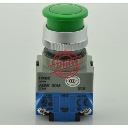 [ SANY ]Japan and spring IDEC 22mm mushroom head pushbutton switch 29 original self-resetting ABW310G 1NO--10PCS/LOT