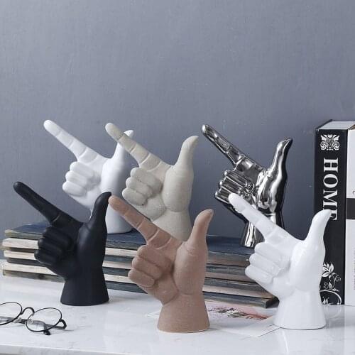 Nordic fashion creative INS gesture finger model furnishings ceramic home crafts ornaments home decor modern Ceramics statue