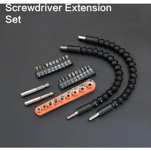 Flexible Shaft Extension Screwdriver Drill Bit Set With Hex Sleeve Socket Electric Drill Part Accessories Repair Tool