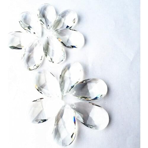 Top Quality 38mm 100pcs/lot Clear k9 Crystal Chandelier Lighting Parts (Free Ring) Glass Hanging Pendants for Wedding Decoration