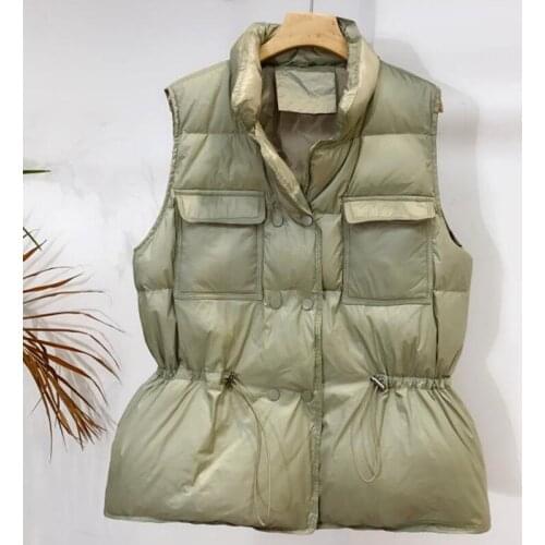 New Autumn Vest Chalecos Para Mujer Winter Vest Women Short Vest New Korean Stand Collar Down Cotton Waistcoat Female