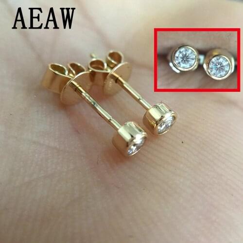 0.6 cttw Round Excellent Loose 3MM Moissanite Earrings 14K Yellow Gold Stud Earrings For Women Moissanite Jewelry