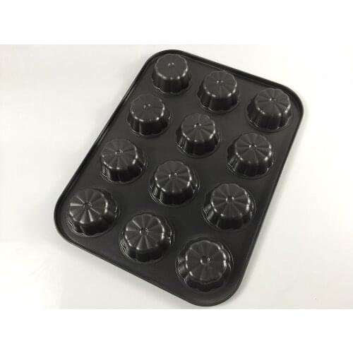 1PC Non-stick 12 Cup Carbon Steel Plum Shaped Cake Baking Mold DIY Chiffon Cake Egg Tart Baking Oven Moulds LB 115