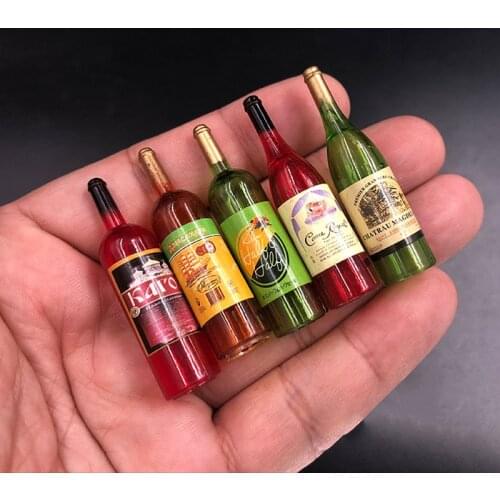 1pc 1/6 Scale Mini Red Wine Bottle Models for 12'' Figures Scene Accessories DIY