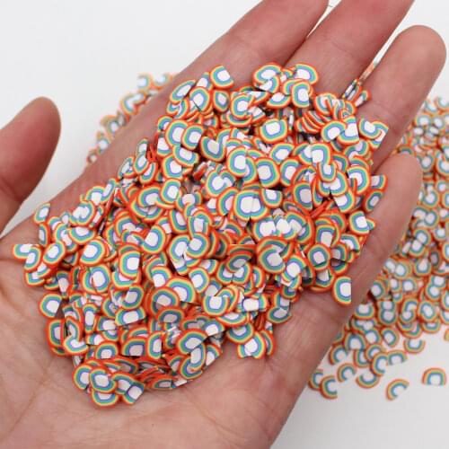 100g/Lot Colorful Rainbow Slices Polymer Clay Cloud Soft Pottery for Home Decoration DIY Crafts Filler Accessories