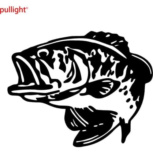 14*11.4CM Bass Fish Large Mouth Fishing Funny Animal Car Window Decoration Stickers Motorcycle Accessories