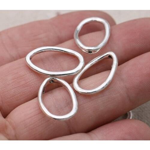 15pcs Silver Plated Teardrop Circle Charm Pendant for Jewelry Making Necklace Earrings DIY Accessories Handmade Craft