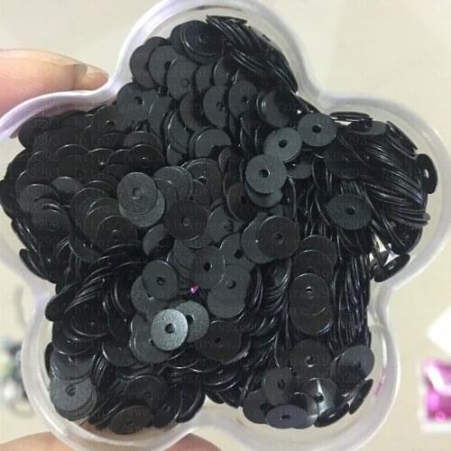 50g(4000pcs) Matt black 6mm Flat round loose sequins Paillettes sewing Wedding craft Good quality