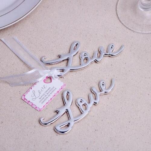 50 pieces/lot) Wholesale Gold Silver Color Love Beer Bottle Opener Wedding Anniversary Party Gift Souvenirs For Guests BO016