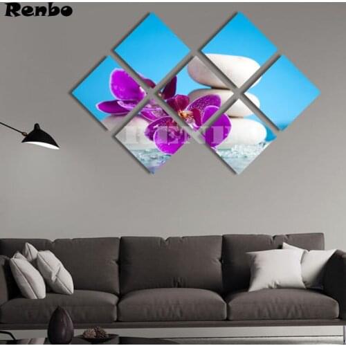 7pc/set 5D DIY diamond painting orchid diamond embroidery cross stitch mosaic pattern living room wedding decoration A38