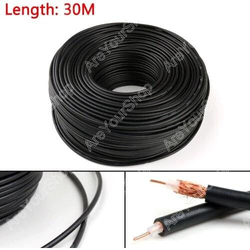 Areyourshop Sale 3000cm RG58 RF Coaxial Cable Connector 50ohm Coax Transceiver Pigtail 98ft High Quality Adapter Wire Connector