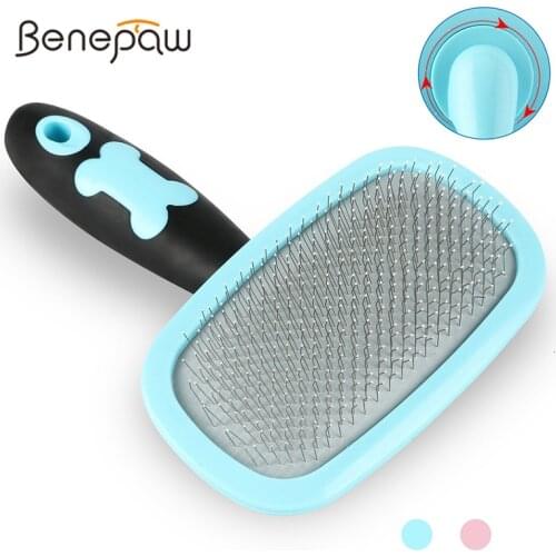 Benepaw 360 Rotation Slicker Pet Comb For Dogs Cats Clean Comfortable Puppy Massage Hair Brush Grooming Tools Anti-slip Handle