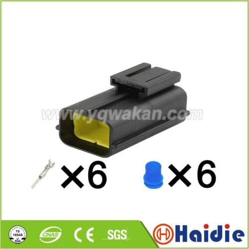 Free shipping 2sets 6pin auto electric female plug wire harness waterproof connector 344265-1