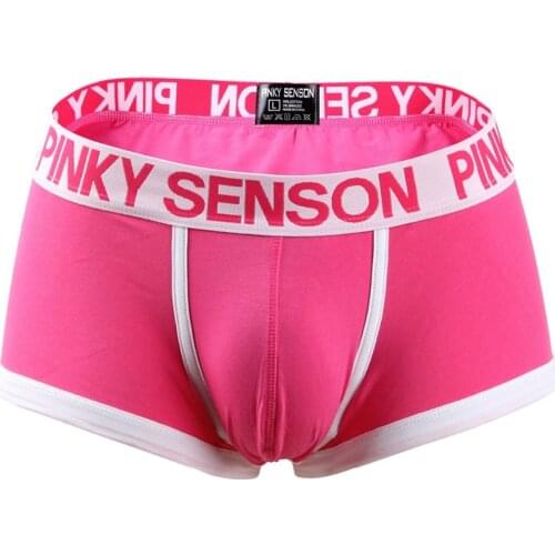 PINKY SENSON Brand Men Clothes 95% Cotton Three-Dimensional Pouch Sexy Low Waistline Mens Underwear Shorts Male Boxer PS102