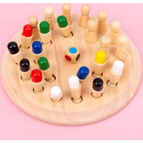 Montessori Educational Kids Wooden Toys Learning Color Sensory Toys Memory Match Stick Chess Puzzle Game Party Game For Children
