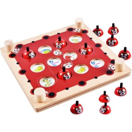Wooden Cartoon Bear Memory Chess Matching Game Wooden puzzle game Educational desktop toys for Children kids gift