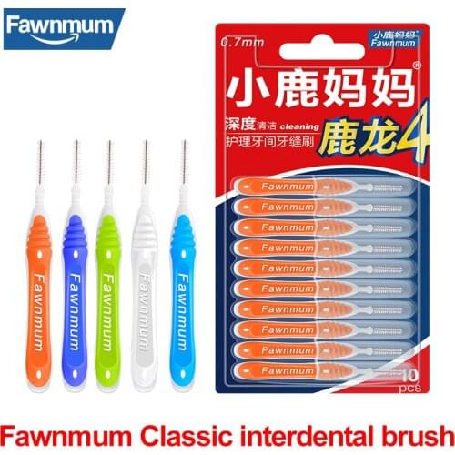 Fawnmum Interdental Brush 10pcs/setI Shaped Interdental Brush Clean Between Teeth Oral Cleaning Tools Floss Interdental Brush