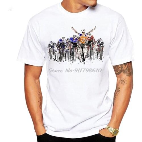 Retro Rock Motivational Cycling Sprint Bicycle Art Print T-Shirt New Summer Men T-shirt Bikes Boy Casual Tees Man Tops