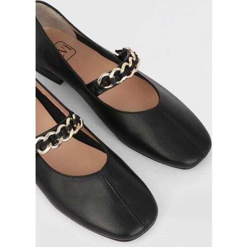 ILVi-Genuine Leather Handmade Greg Black Leather Womens Ballerina Women Shoes 2021 Spring/Summer