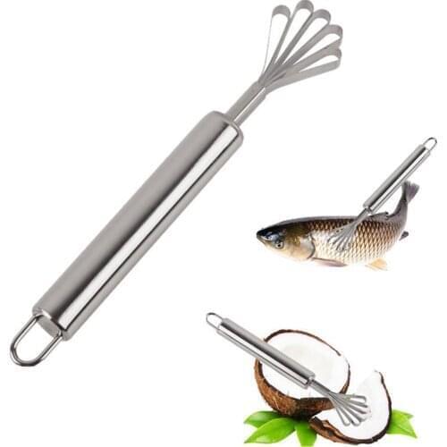 Stainless Steel Coconut Shaver Kitchen Gadgets Fruit Tools Hanging Seafood Accessories Multifunction Fish Clean Scales Tools