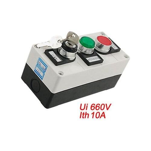 Red Round Cap Self Locking Switch Push Button Station