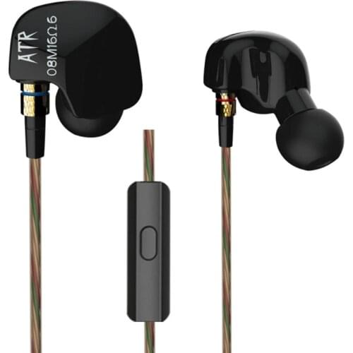 KZ ATR Copper Driver Stereo HiFi Sport Headphones 3.5mm In Ear Earphone For Running With Microphone Gaming Music Earbuds Headset