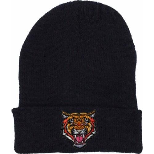 Lovely Cartoon tiger logo Winter Hats Casual Beanie For Men Women Fashion Knitted tiger pattern Winter Hat Skullies Hat