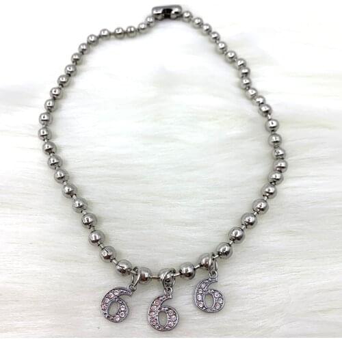 Fashion Digital Pendant Necklaces Women Hip Hop Jewelry 2019 Personalized Long Bead Chain Silver Necklace Ladies Gifts CL122