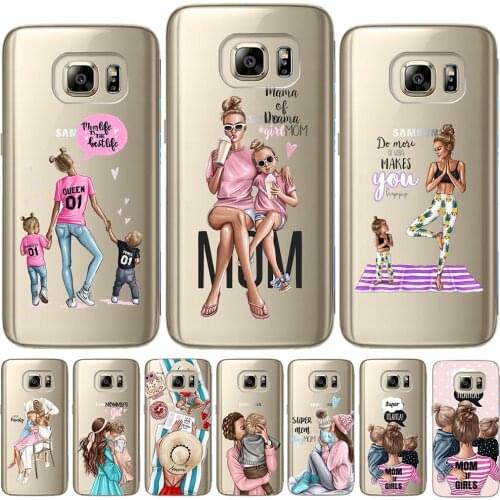 Fashion Black Brown Hair Baby Mom Girl Queen Soft Case Cover For Samsung S20 Plus Ultra S7 Edge S8 S9 Plus S10 Plus Note 10 8 9