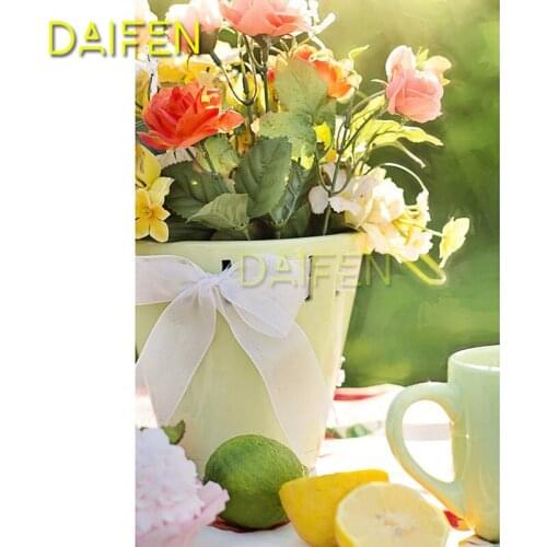 DIY 3D Diamond mosaic Full Square Diamond painting Cross stitch cup fruit flower lemon Full Round Diamond embroidery cup