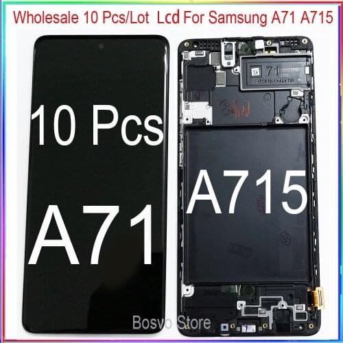 Wholesale 10 Pcs/Lot for Samsung A71 Lcd screen display with touch with frame assembly A715F A715F/DS