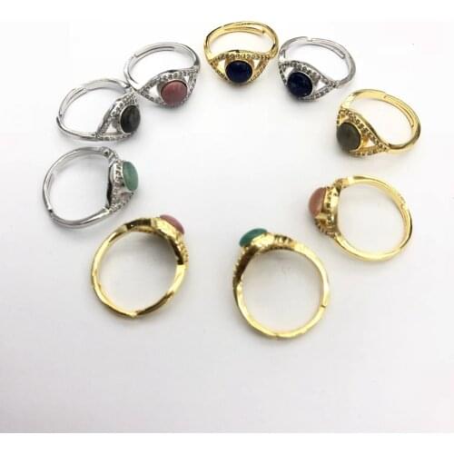 Wholesale Mixed Lapis,Sun Stone,Amazonite,Labradorit Gem Ring,Natural Gem stone Ring,Quartz Crystal Jewelry Finger Ring,5pcs/lot