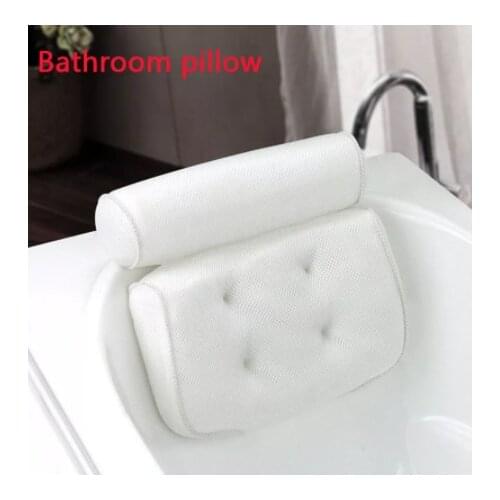3D Mesh Spa Non-Slip Cushioned Bath Pillow Bathtub Head Rest Pillow With Suction Cups For Neck And Back Bathroom Supply